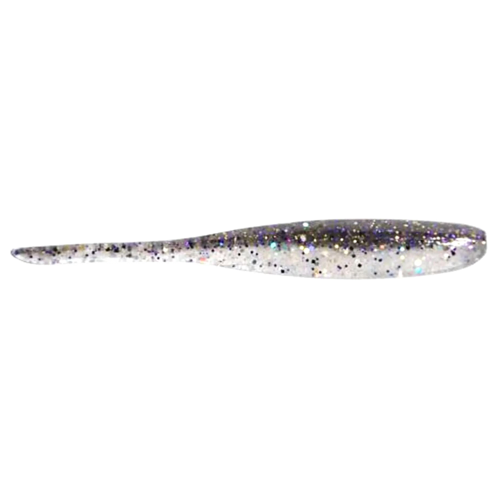 Keitech Shad Impact Jigi 2" Smoke Shiner sivulta, pää oikealla