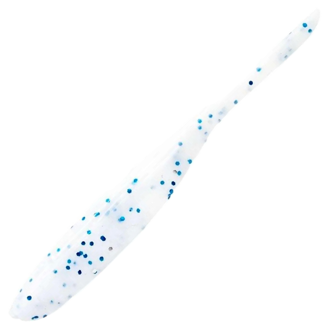 Keitech Shad Impact Jigi 2", väri Snow Mint: valkoinen runko ja siniset hileet