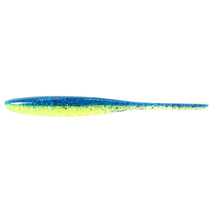 Keitech Shad Impact Jigi 3" Blue X Chart sivulta, pää vasemmalla