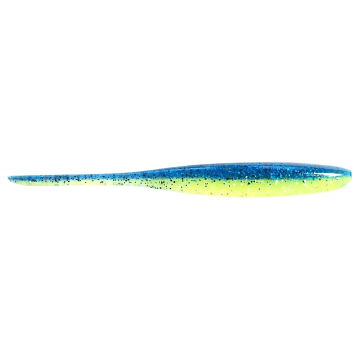 Keitech Shad Impact Jigi 3" Blue X Chart sivulta, pää oikealla