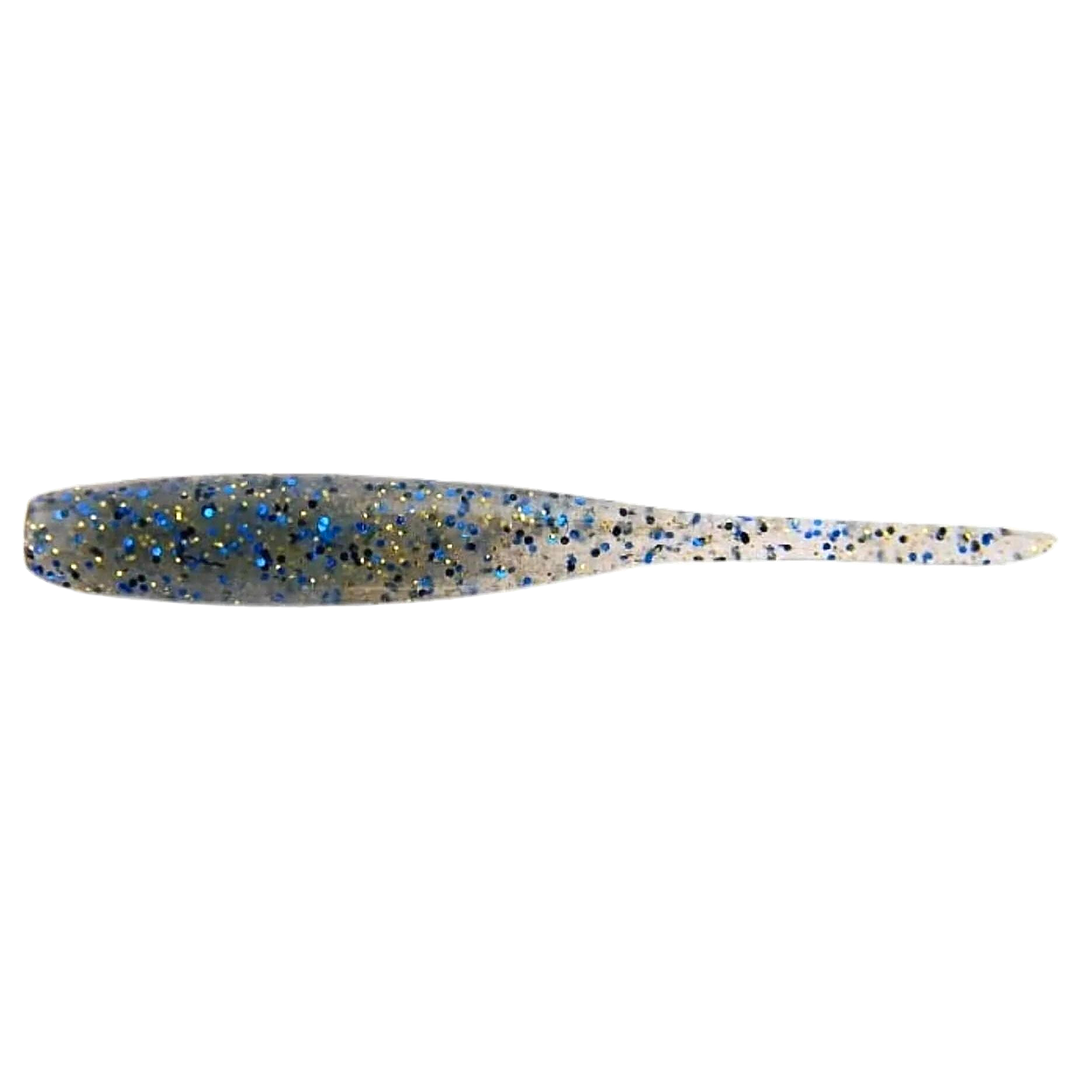 Keitech Shad Impact Jigi 3" Bluegill sivulta, pää vasemmalla