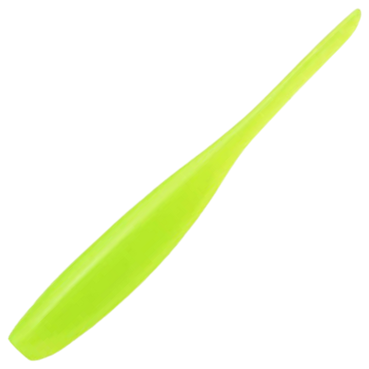 Keitech Shad Impact Jigi 3", väri Clear Chartreuse Glow: läpikuultava kellanvihreä runko