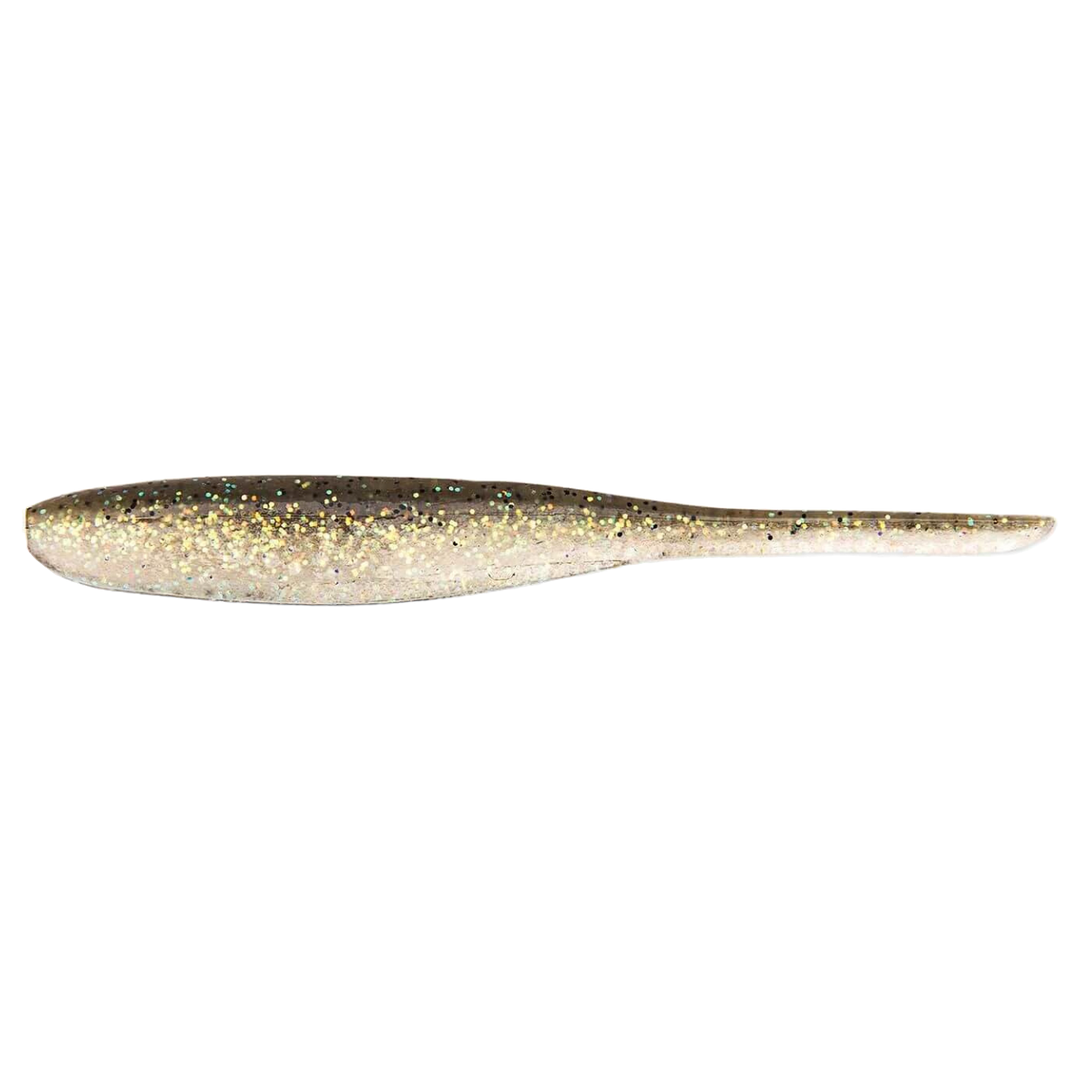 Keitech Shad Impact Jigi 3" Crystal Shad sivulta, pää vasemmalla