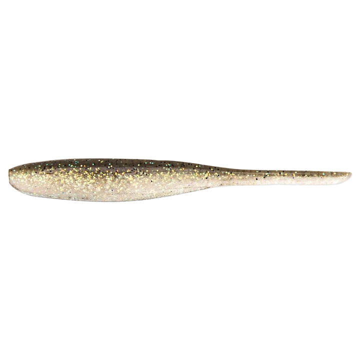 Keitech Shad Impact Jigi 3" Crystal Shad sivulta, pää vasemmalla