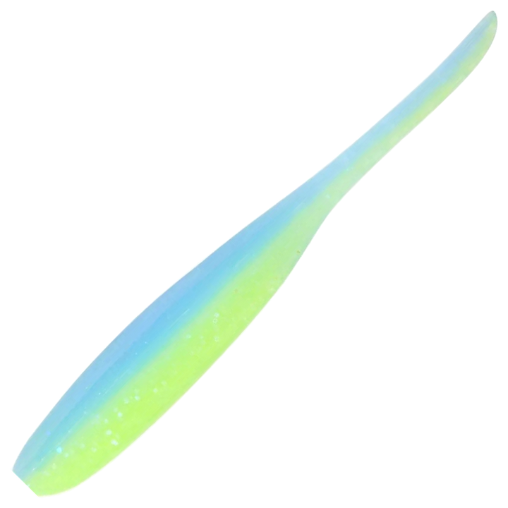 Keitech Shad Impact Jigi 3", väri Electric Chart: sininen selkä ja kellanvihreä vatsa