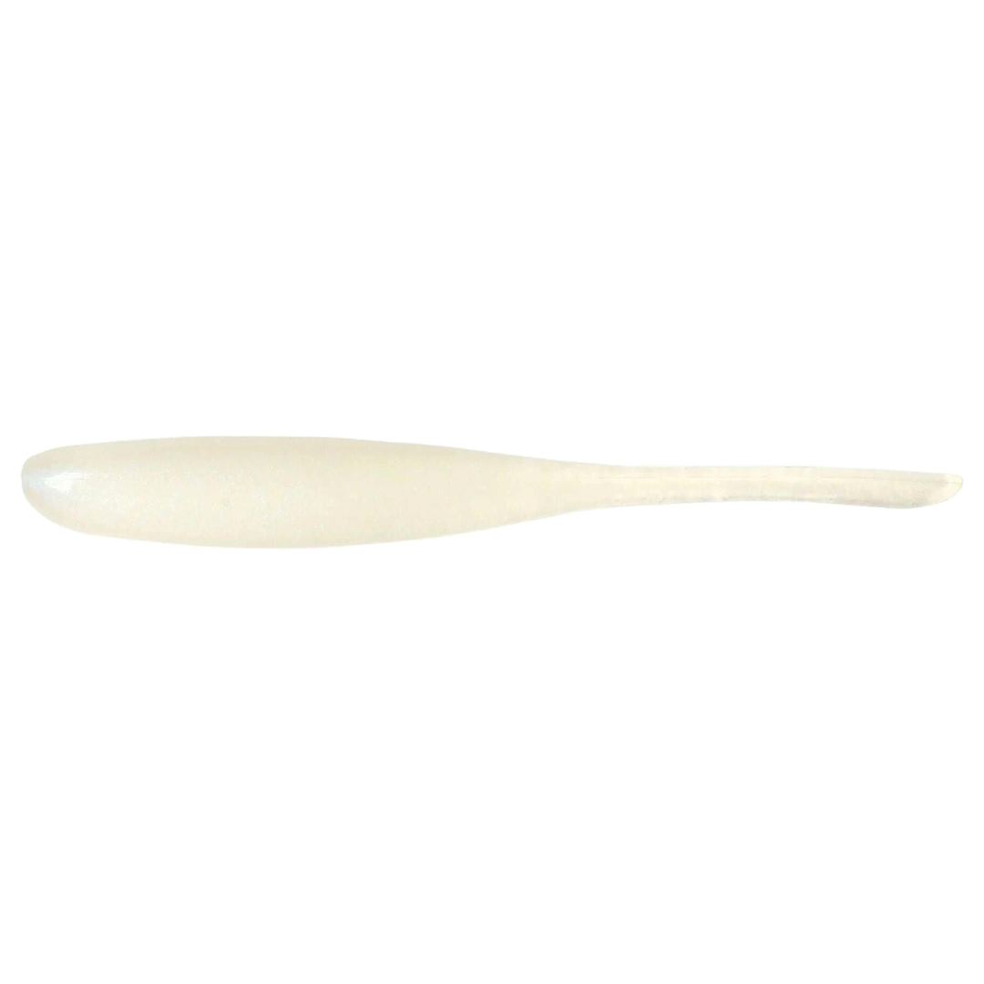 Keitech Shad Impact Jigi 3" Pearl Glow sivulta, pää vasemmalla