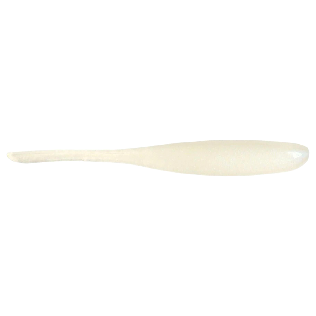 Keitech Shad Impact Jigi 3" Pearl Glow sivulta, pää oikealla