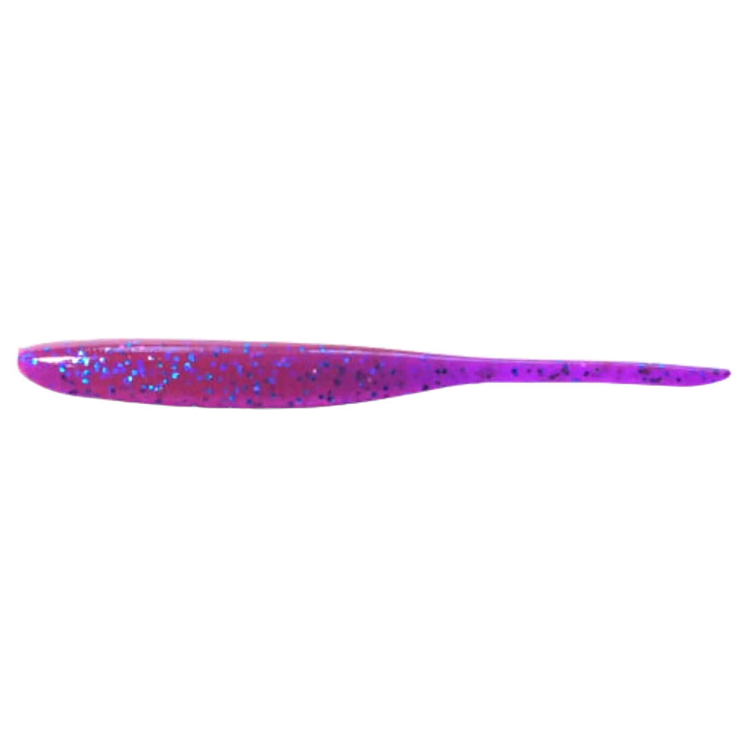 Keitech Shad Impact Jigi 3" Purple Blue Heaven sivulta, pää vasemmalla