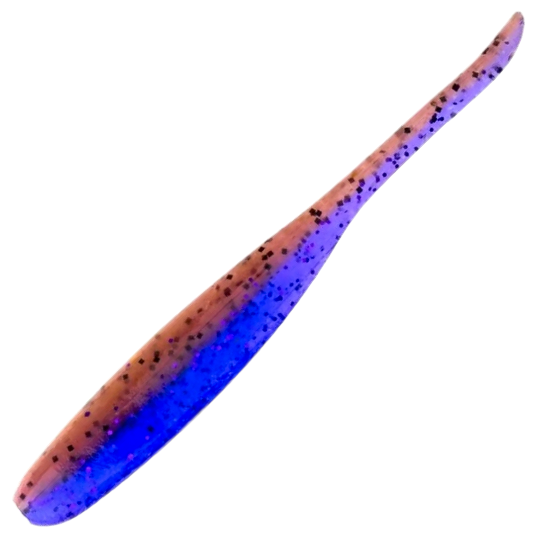 Keitech Shad Impact Jigi 3", väri Purple Jerry: ruskea selkä ja violetti vatsa