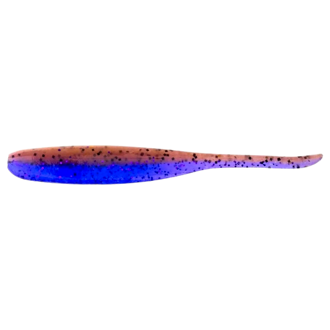 Keitech Shad Impact Jigi 3" Purple Jerry sivulta, pää vasemmalla