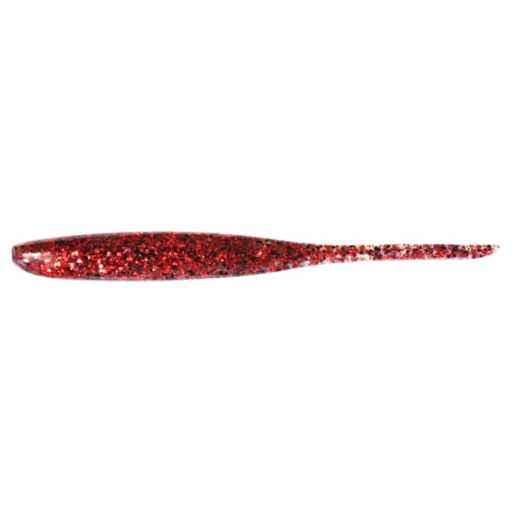 Keitech Shad Impact Jigi 3" Red Devil sivulta, pää vasemmalla