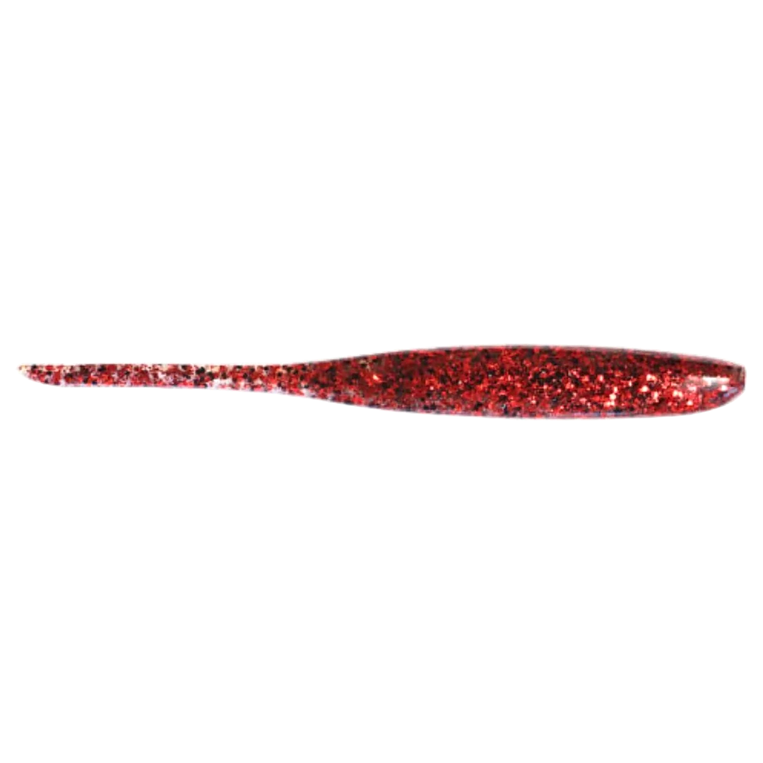 Keitech Shad Impact Jigi 3" Red Devil sivulta, pää oikealla