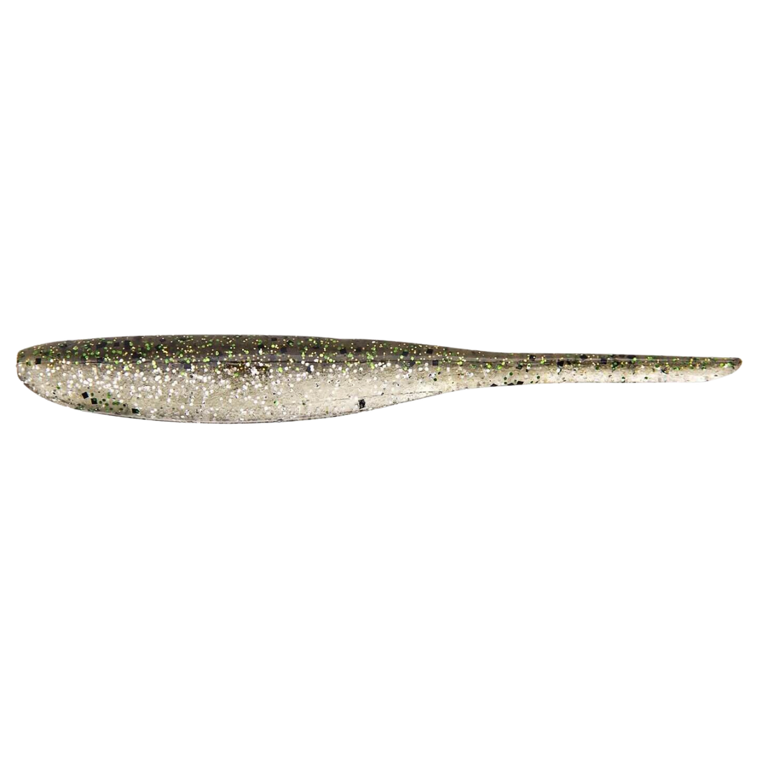 Keitech Shad Impact Jigi 3" Silver Flash Minnow sivulta, pää vasemmalla