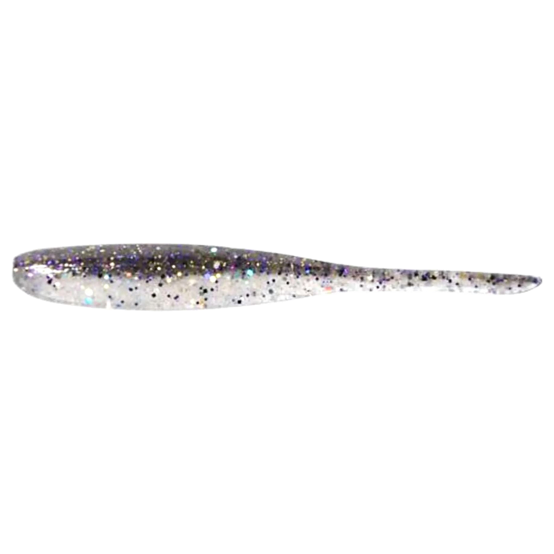 Keitech Shad Impact Jigi 3" Smoke Shiner sivulta, pää vasemmalla