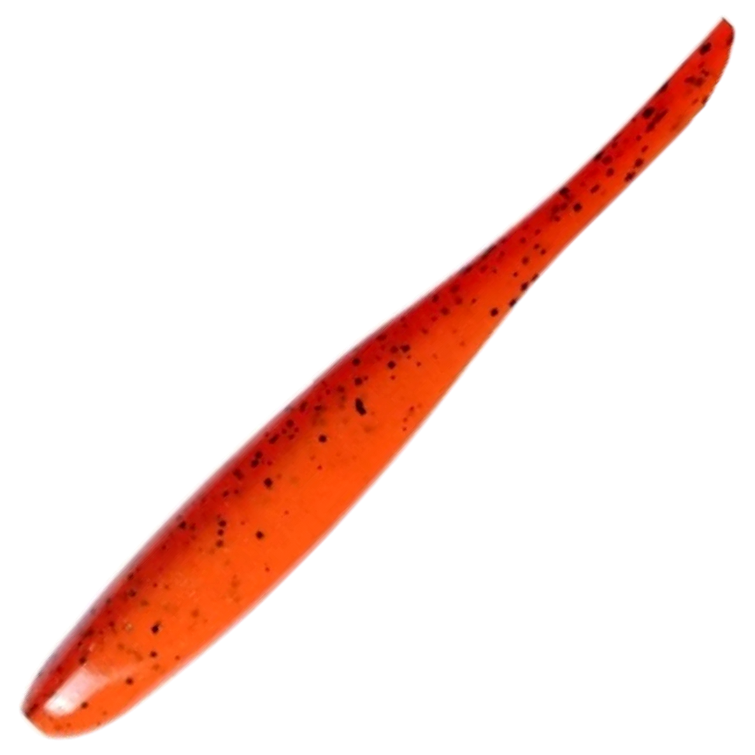 Keitech Shad Impact Jigi 4", väri Delta Craw: punainen runko ja mustat pilkut