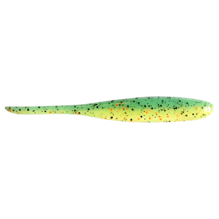 Keitech Shad Impact Jigi 4" Hot Tiger sivulta, pää oikealla
