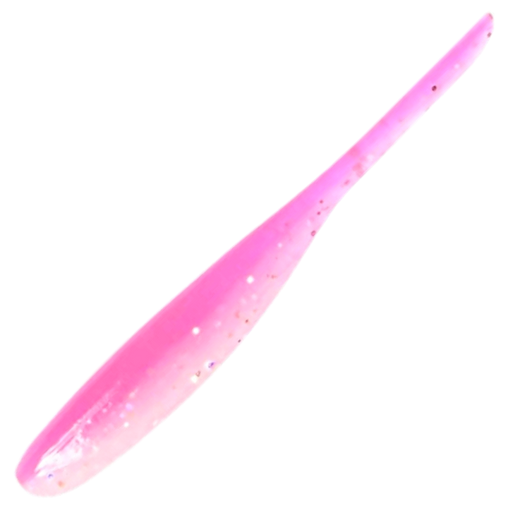 Keitech Shad Impact Jigi 4", väri Pink Glow: pinkki selkä ja valkoinen vatsa