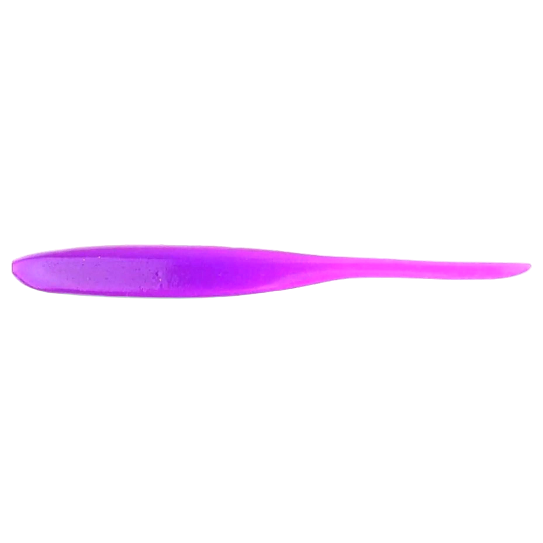 Keitech Shad Impact Jigi 4" Purple Chameleon sivulta, pää vasemmalla