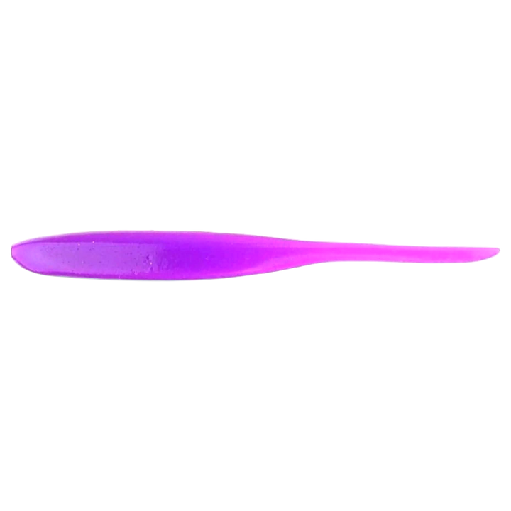 Keitech Shad Impact Jigi 4" Purple Chameleon sivulta, pää vasemmalla