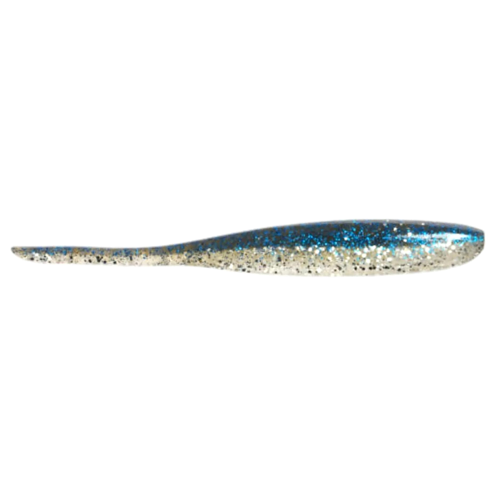 Keitech Shad Impact Jigi 4" Silver Bluegill sivulta, pää oikealla