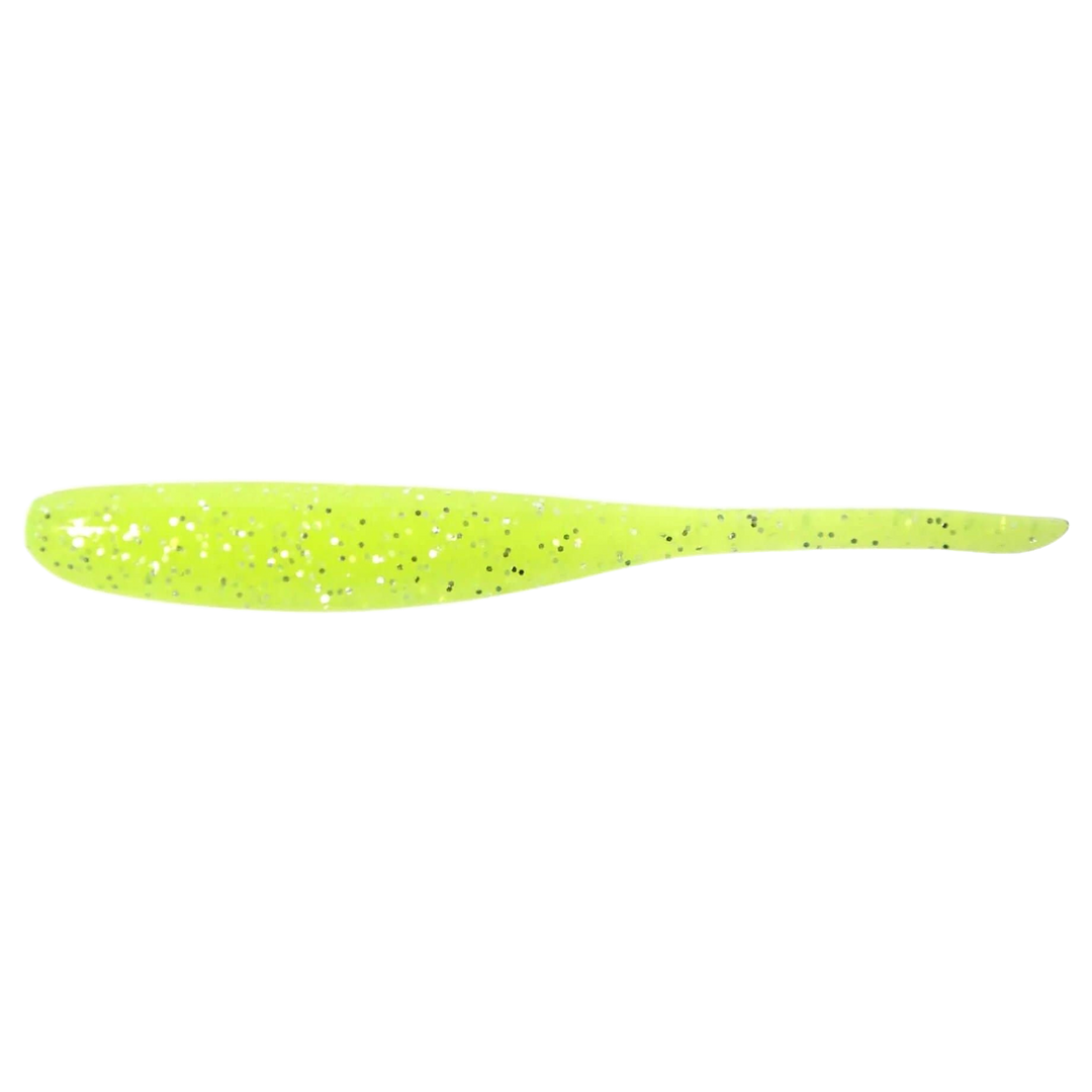 Keitech Shad Impact Jigi 4" Toxic Chart sivulta, pää vasemmalla
