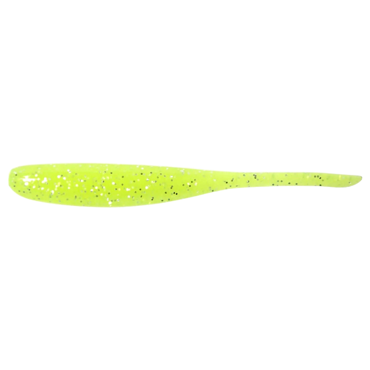 Keitech Shad Impact Jigi 4" Toxic Chart sivulta, pää vasemmalla