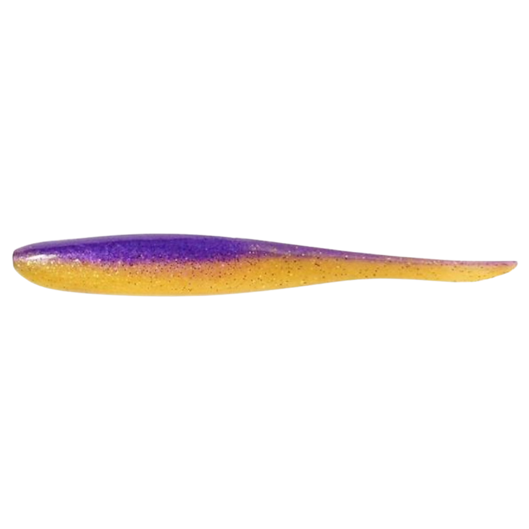 Keitech Shad Impact Jigi 5" Sexy Perch sivulta, pää vasemmalla