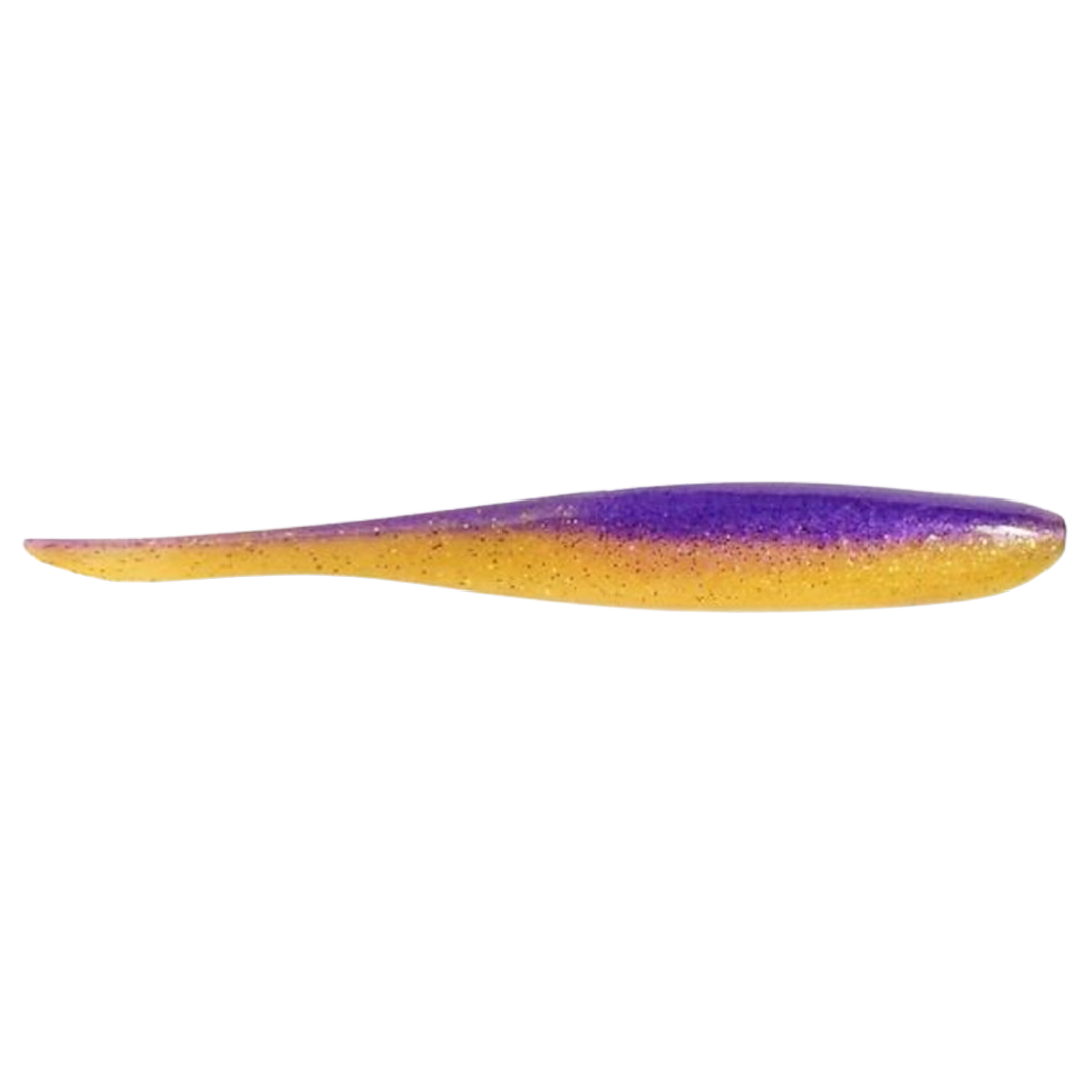 Keitech Shad Impact Jigi 5" Sexy Perch sivulta, pää oikealla