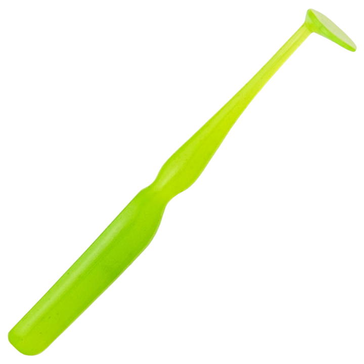 Keitech Swing Bait Jigi 2.8", väri Clear Chartreuse Glow: läpikuultava kellanvihreä runko