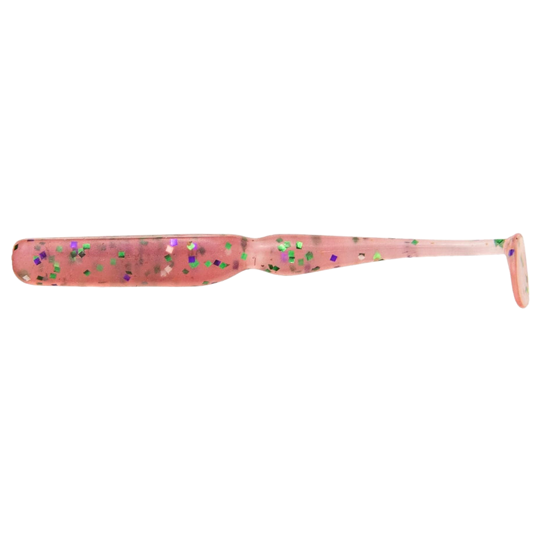 Keitech Swing Bait Jigi 2.8" Cotton Candy sivulta, pää vasemmalla