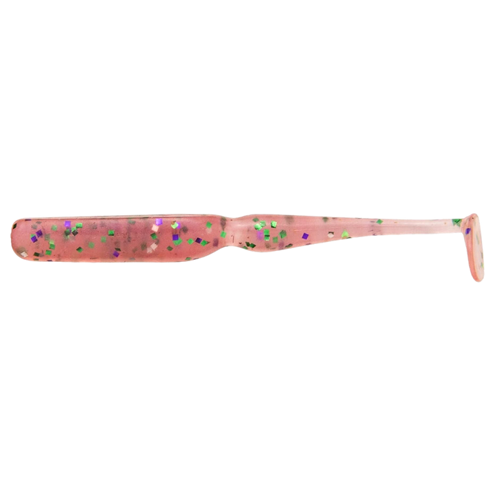 Keitech Swing Bait Jigi 2.8" Cotton Candy sivulta, pää vasemmalla