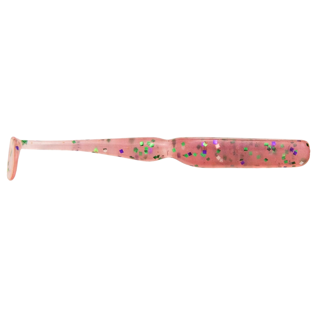 Keitech Swing Bait Jigi 2.8" Cotton Candy sivulta, pää oikealla