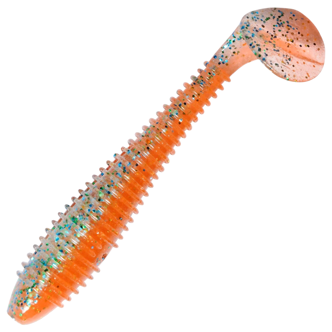 Keitech Swing Impact FAT Jigi 2.8", väri Clear Orange: oranssi runko ja läpikuultava hileinen selkä