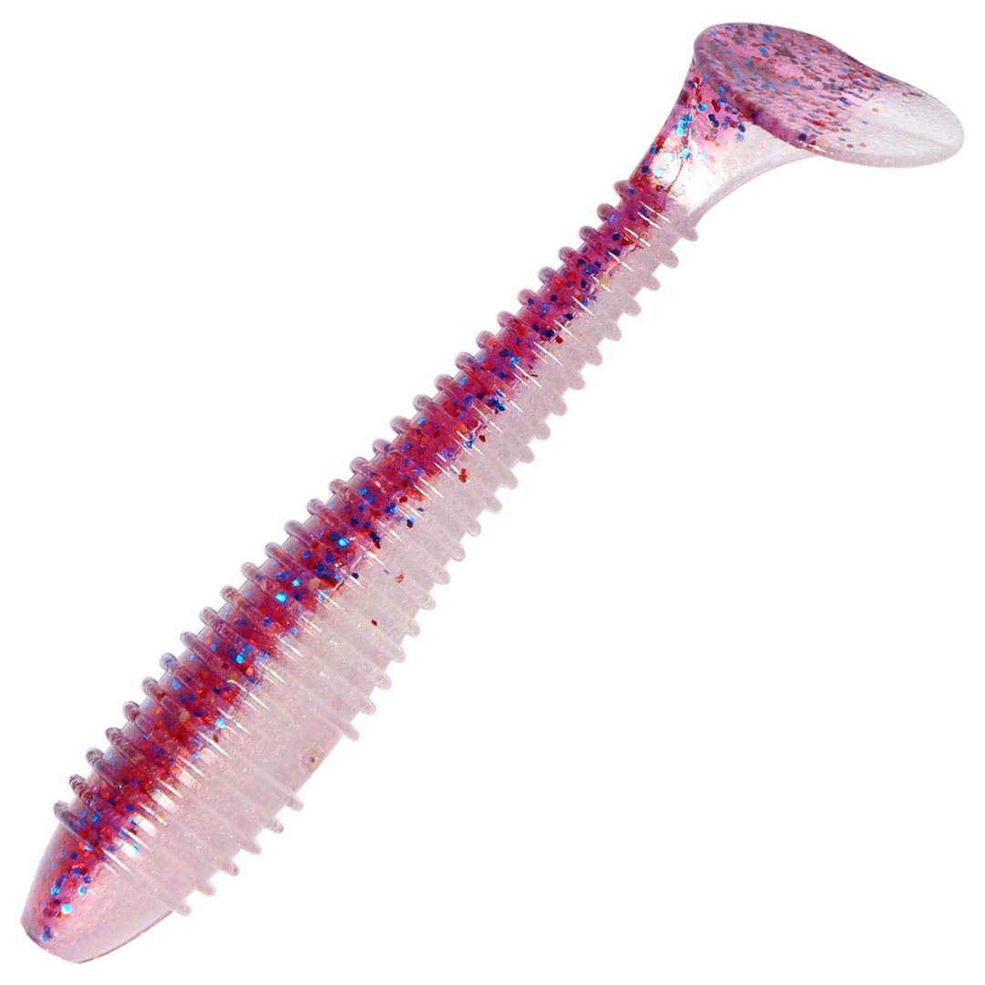 Keitech Swing Impact FAT Jigi 2.8", väri Cosmos/Pearl Belly: violetti hileinen selkä ja helmenvalkoinen vatsa