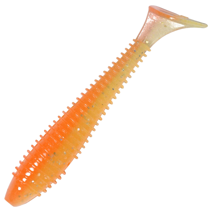 Keitech Swing Impact FAT Jigi 2.8", väri Orange Rainbow: oranssi runko ja keltainen vatsa