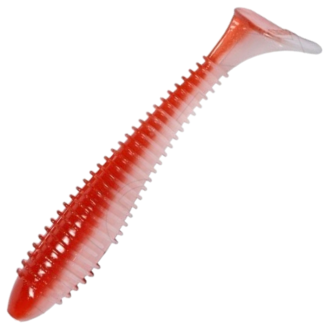 Keitech Swing Impact FAT Jigi 3.3", väri Bloody Ice: punainen selkä ja valkoinen vatsa