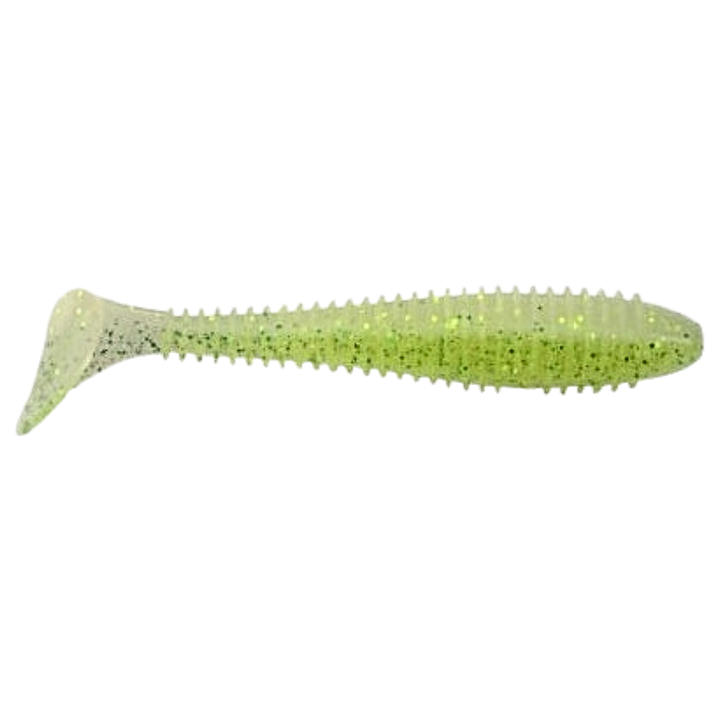 Keitech Swing Impact FAT Jigi 3.3" SAKURA White sivulta, pää oikealla