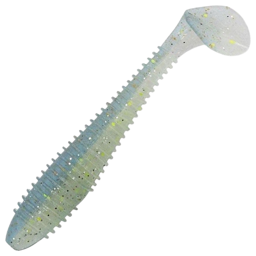 Keitech Swing Impact FAT Jigi 3.3", väri Sexy Shad: sinertävän harmaa selkä ja vaalea kylki