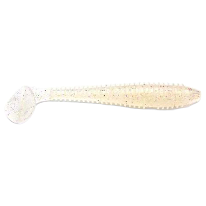 Keitech Swing Impact FAT Jigi 3.8" Crystal Flash sivulta, pää oikealla