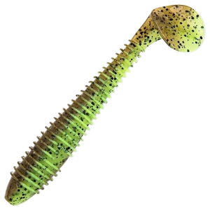 Keitech Swing Impact FAT Jigi 3.8" 6 kpl | Green Pumpkin/Chartreuse