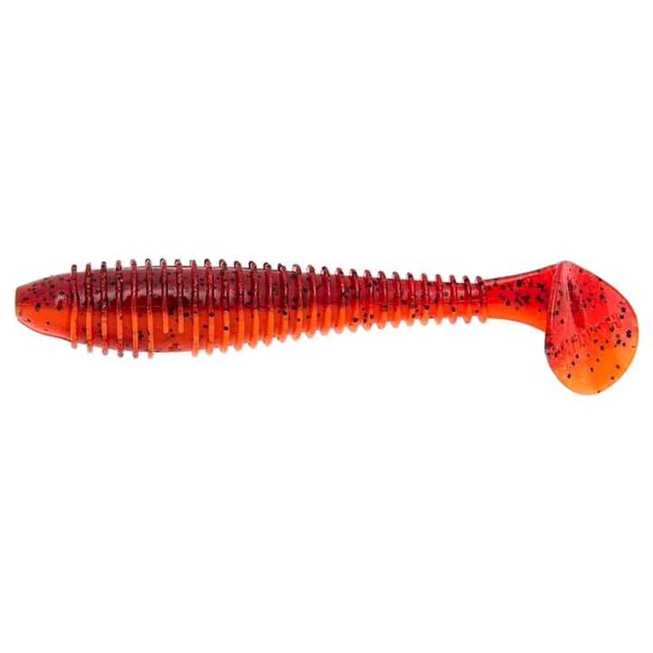 Keitech Swing Impact FAT Jigi 4.3" Delta Craw sivulta, pää vasemmalla