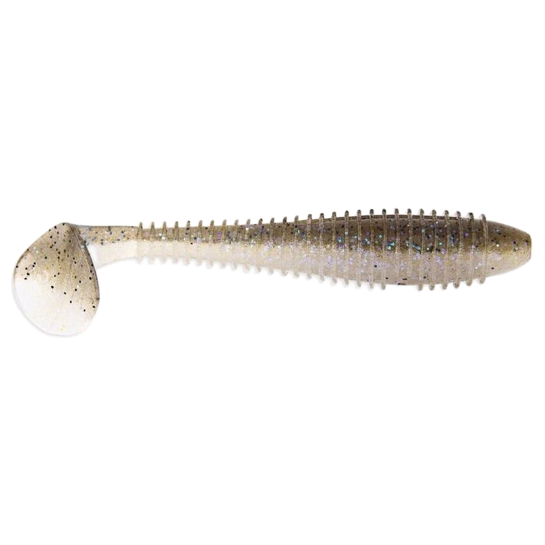 Keitech Swing Impact FAT Jigi 4.3" Electric Shad sivulta, pää oikealla