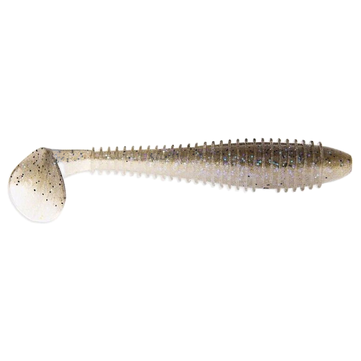 Keitech Swing Impact FAT Jigi 4.3" Electric Shad sivulta, pää oikealla