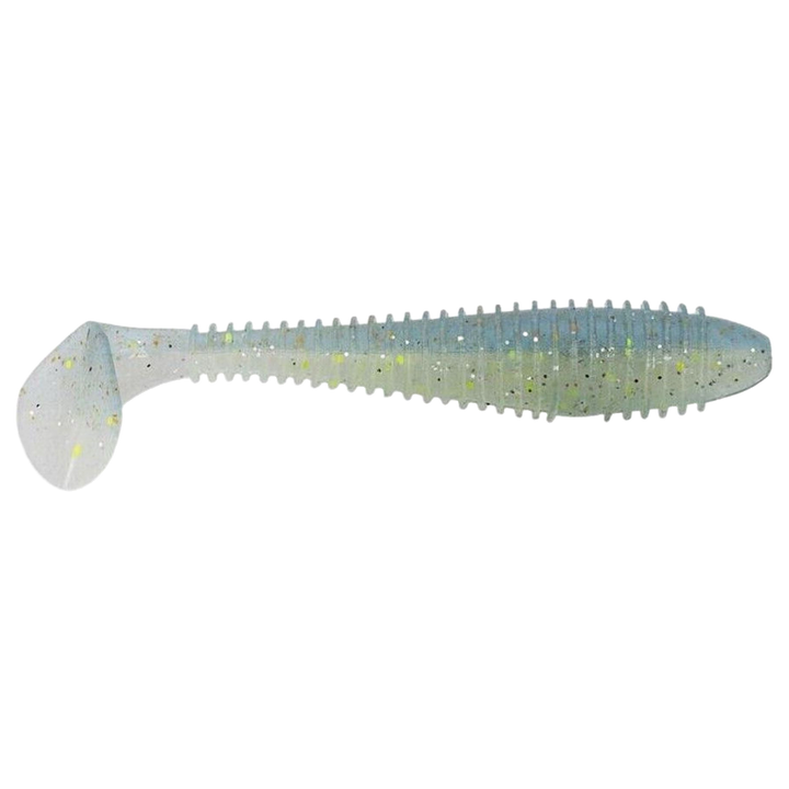 Keitech Swing Impact FAT Jigi 4.3" Sexy Shad sivulta, pää oikealla
