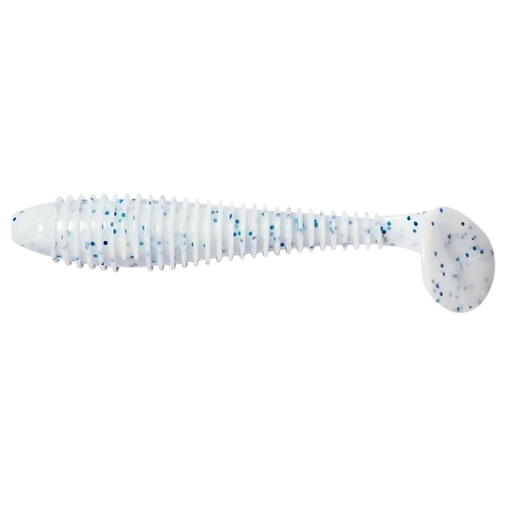 Keitech Swing Impact FAT Jigi 4.3" Snow Mint sivulta, pää vasemmalla