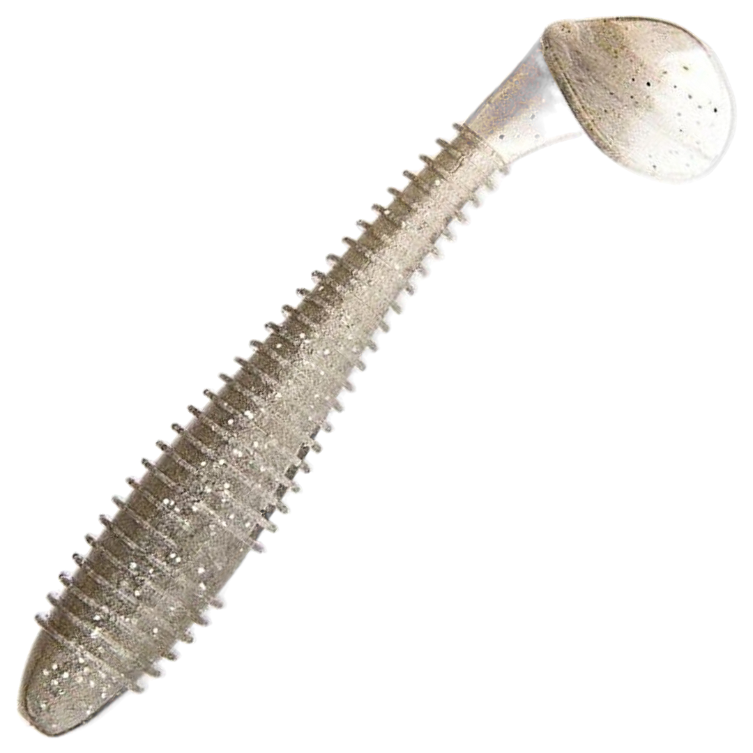 Keitech Swing Impact FAT Jigi 4.3", väri Tennessee Shad: ruskeanharmaa selkä ja hopeanvalkoinen kylki