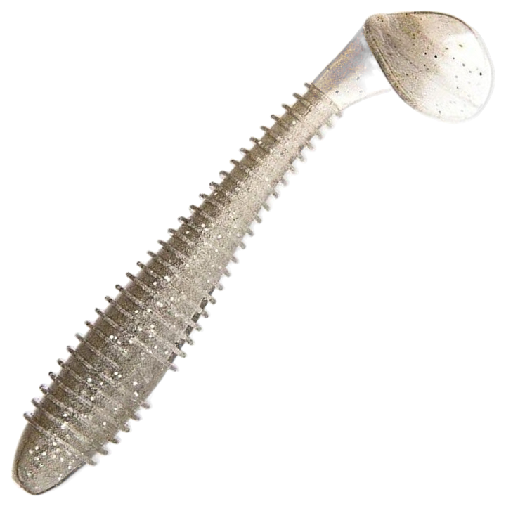 Keitech Swing Impact FAT Jigi 4.3", väri Tennessee Shad: ruskeanharmaa selkä ja hopeanvalkoinen kylki