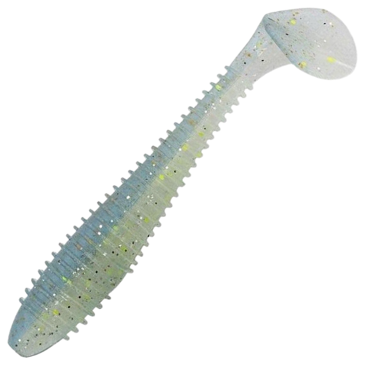 Keitech Swing Impact FAT Jigi 4.8", väri Sexy Shad: sinertävän harmaa selkä ja vaalea kylki
