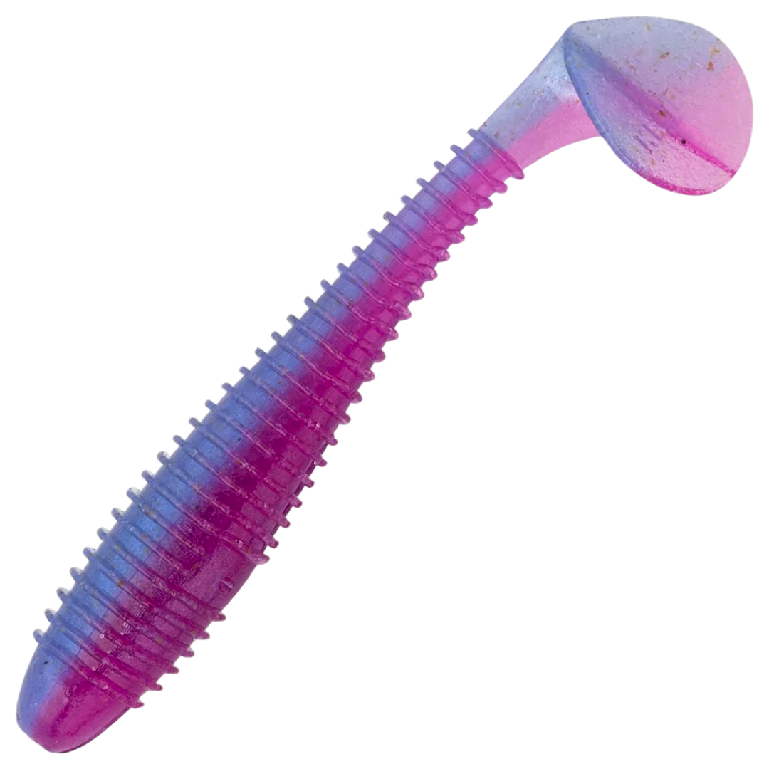 Keitech Swing Impact FAT Jigi 5.8", väri Morning Dawn: violetti selkä ja pinkki vatsa