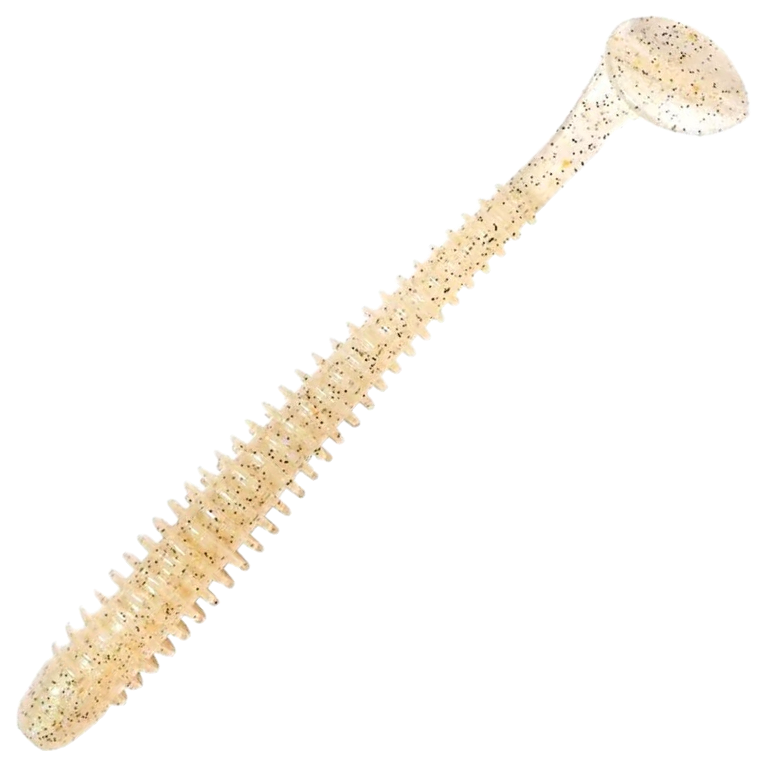 Keitech Swing Impact Jigi 2", väri Crystal Shrimp: läpikuultava runko ja tummat hileet